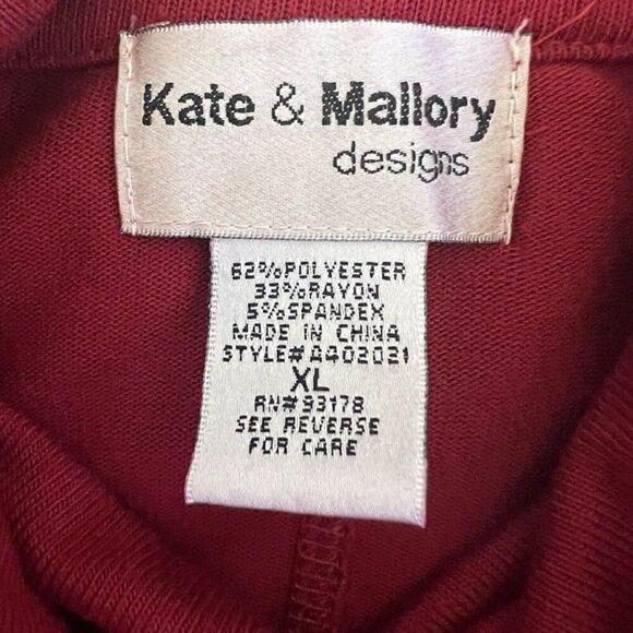 Kate & Mallory Red Stretch Rayon Dolman Sleeved Tulip Wrap Knit Pullover Size XL - Picture 6 of 10